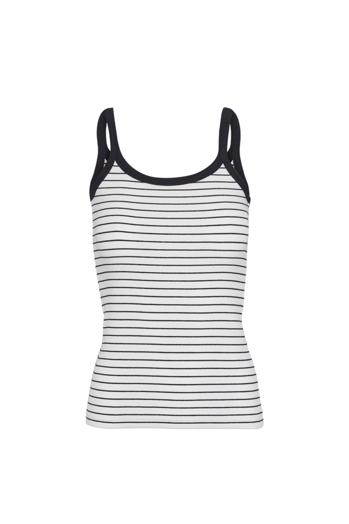 Basic Apparel Ludmilla Strap Top Tops & tank-tops 702 Bright white / black