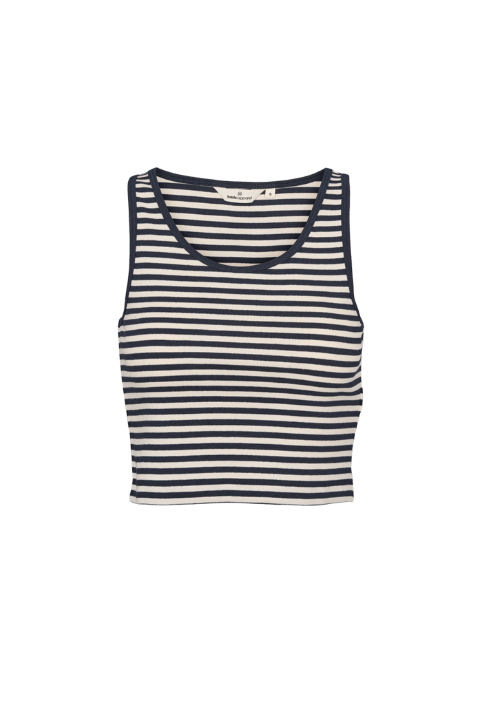Basic Apparel Ludmilla Stripe Crop Tank Tops & tank-tops 500 Birch/Navy