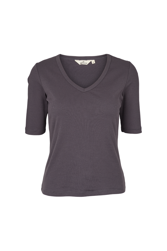 Basic Apparel Ludmilla V-Neck T-shirts 122 Blackened Pearl