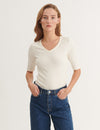 Ludmilla V-Neck - Whisper White