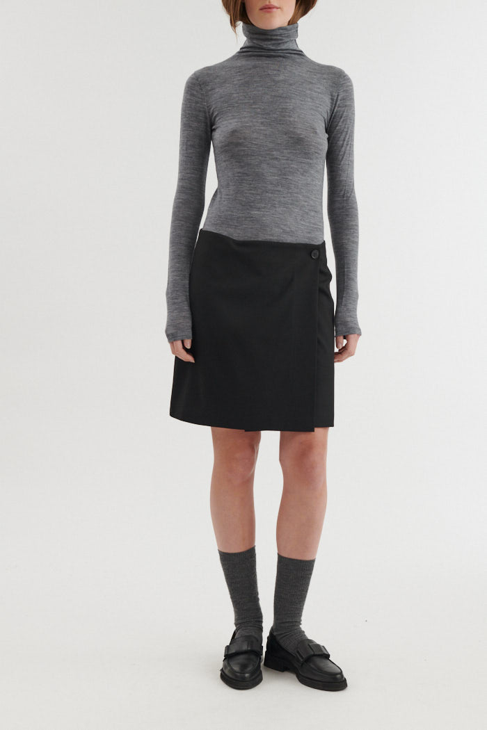 Basic Apparel Marjo Wrap Skirt Nederdele 001 Black