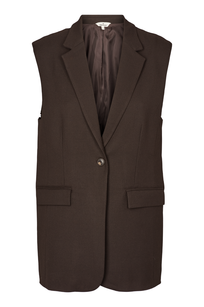 Basic Apparel Marjorie Long Vest Vests 709 Chocolate torte