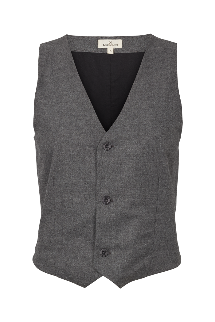 Basic Apparel Marjorie Vest Vests 393 Dark Grey Mel.