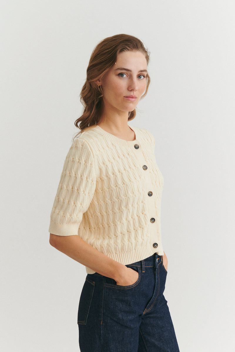 Basic Apparel Minie Cardigan Cardigans 330 Whisper White