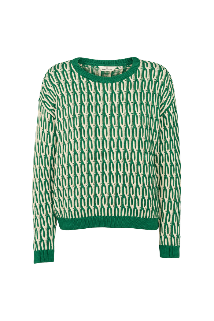 Basic Apparel Minie Sweater Sweaters 869 Abundant green / whisper white
