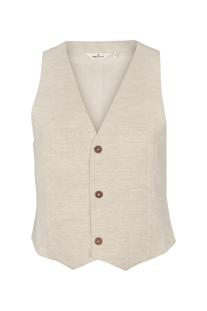 Basic Apparel Nata Vest Vests 100 Natural melange