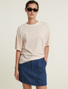 Raja Stripe Tee - Grenadine / Whisper White