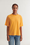 Basic Apparel Raja Stripe Tee T-shirts 870 Abricot / whisper white