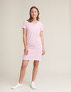 Rebekka Tee Dress V. Neck - Pink Nectar