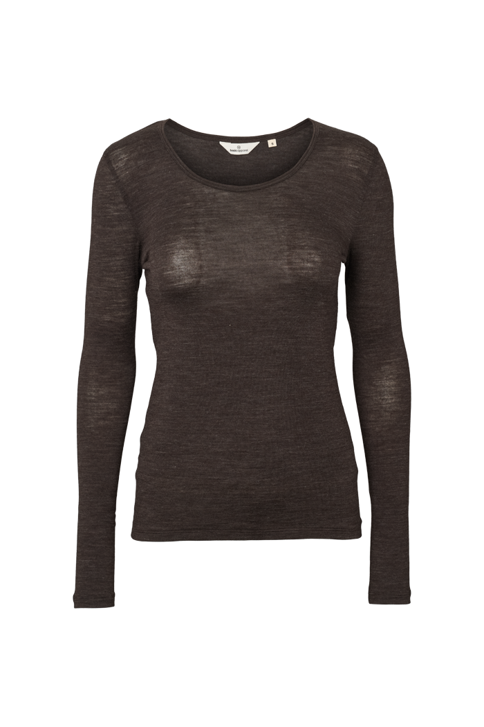Basic Apparel Rinja LS Tee T-shirts 709 Chocolate torte