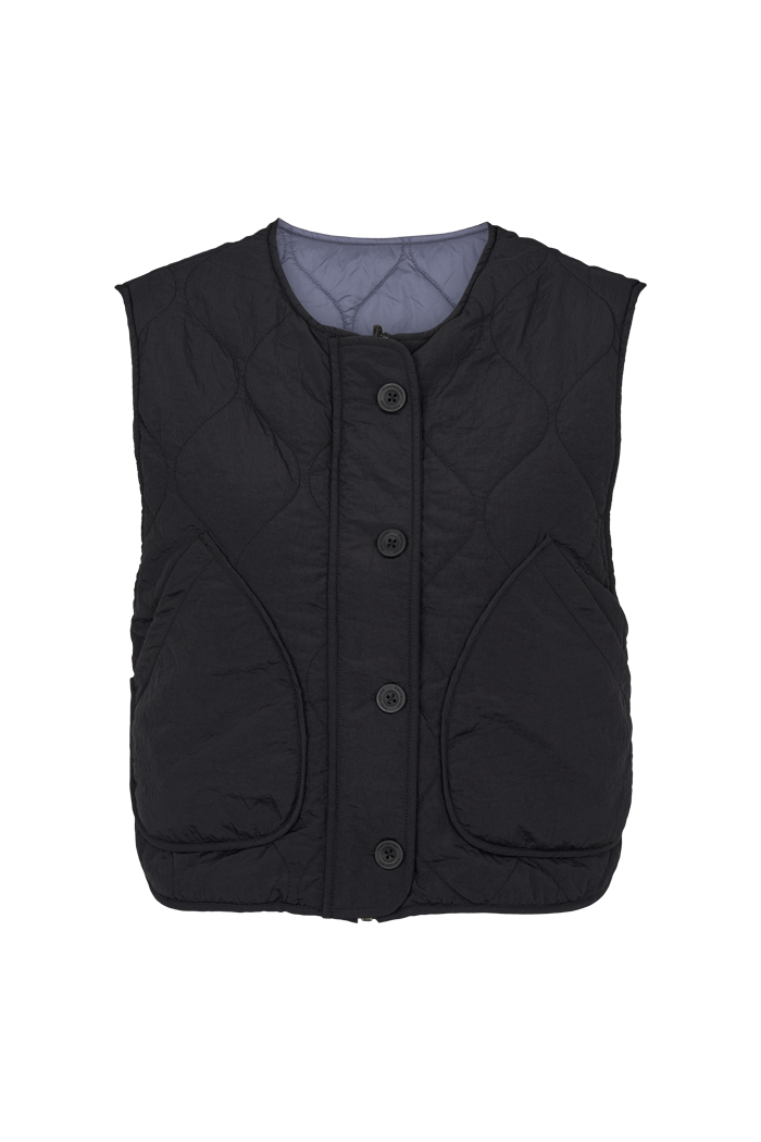 Basic Apparel Ruby Vest Vests 640 Black / Folkstone grey