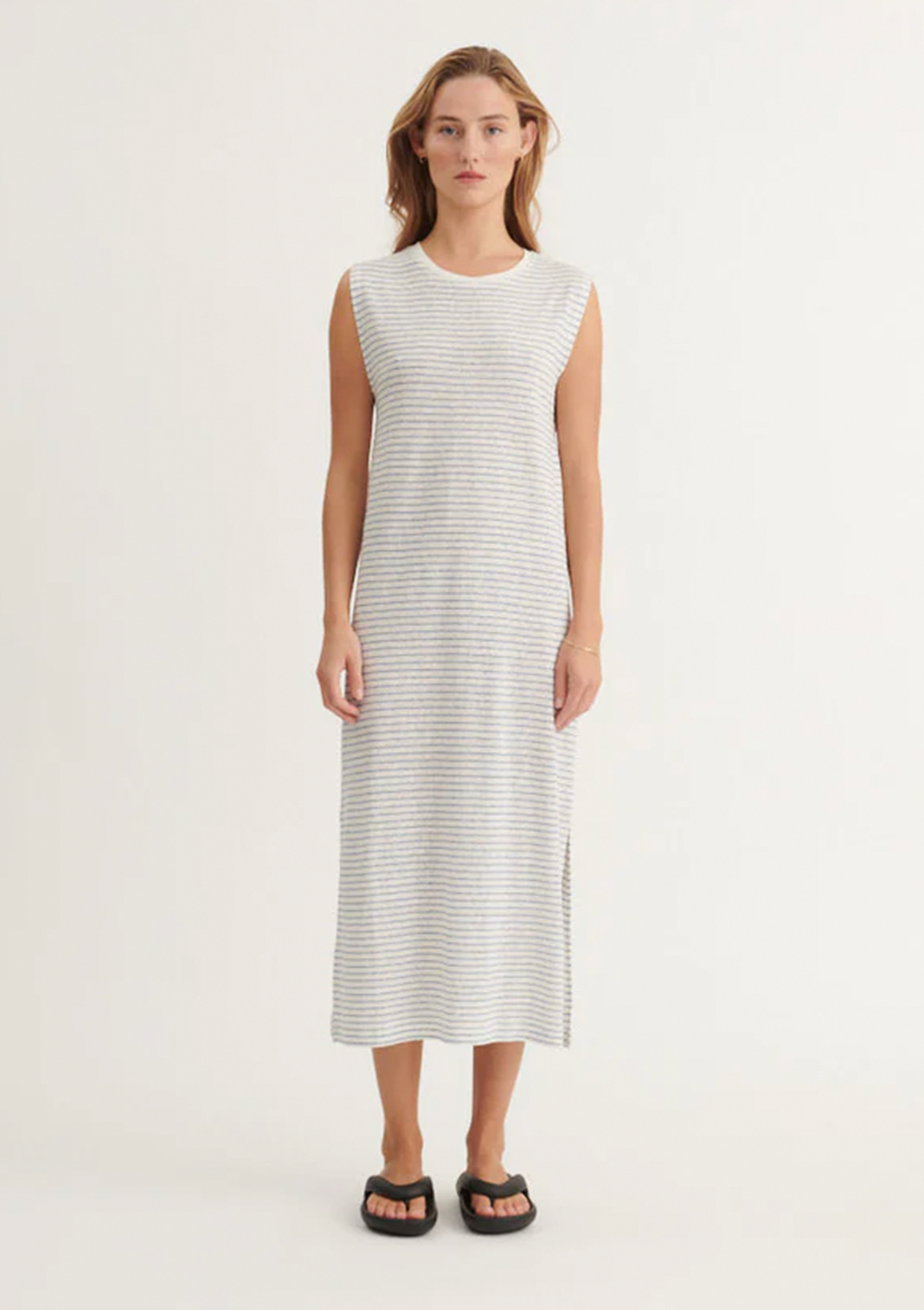 Basic Apparel Ryda Stripe Tank Dress Dresses 758 Quiet harbor / Whisper white