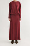 Sadie Long Skirt - Bordeaux Truffle