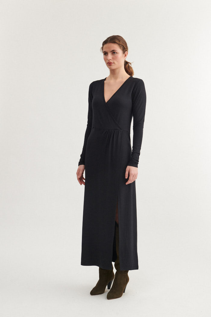 Basic Apparel Sadie V. Dress Dresses 001 Black