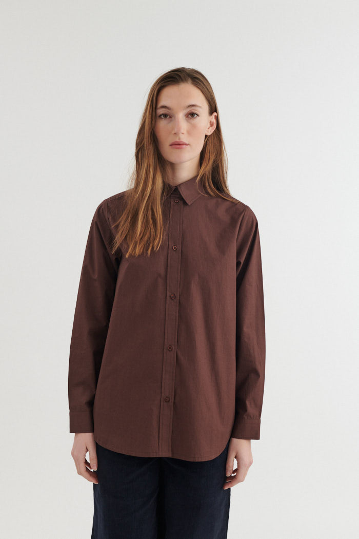 Basic Apparel Silje LS Shirt Skjorter 864 Chicory coffee