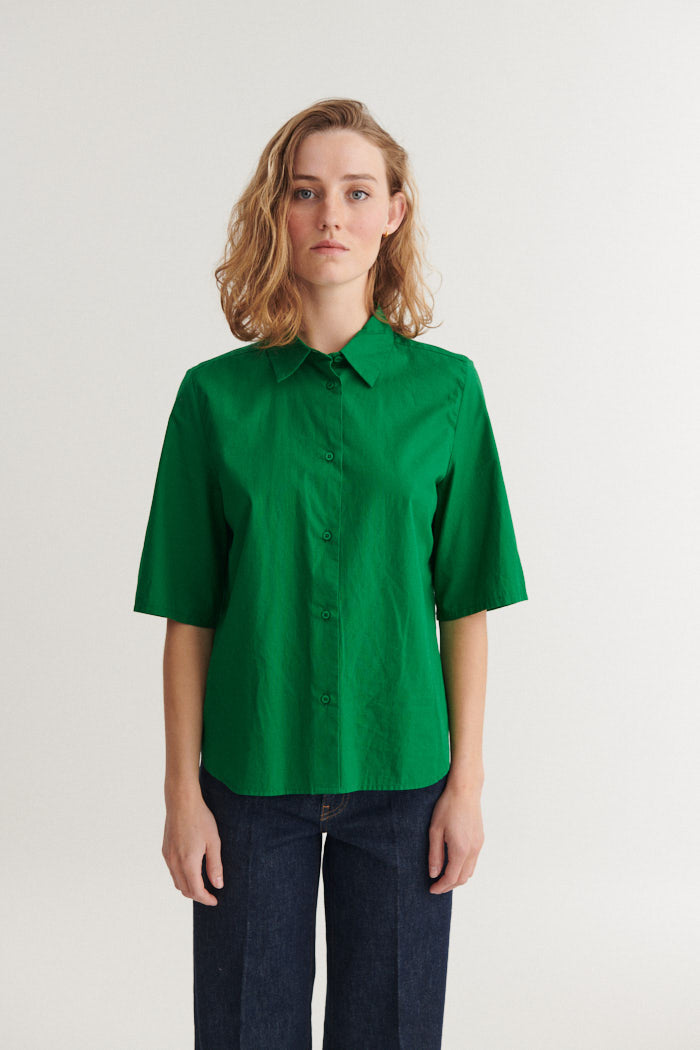 Basic Apparel Silje SS Shirt Shirts 860 Abundant green