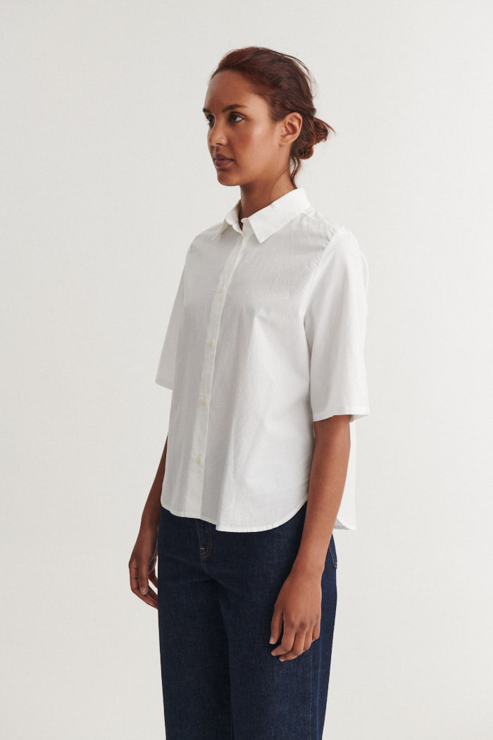 Basic Apparel Silje SS Shirt Skjorter 423 Bright White