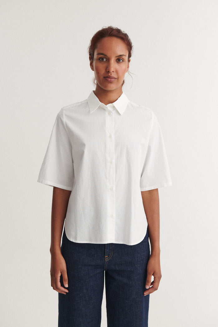 Basic Apparel Silje SS Shirt Skjorter 423 Bright White