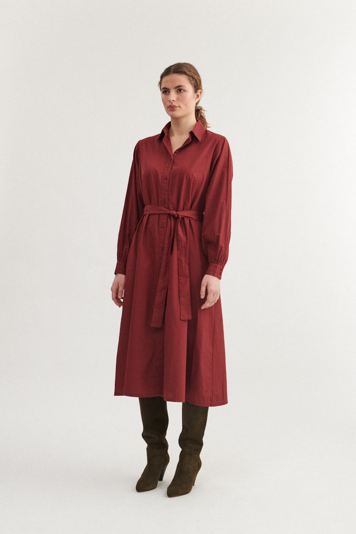 Basic Apparel Silje Wide Dress Dresses 792 Bordeaux Truffle