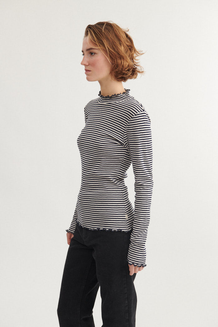 Basic Apparel Silma High Neck T-shirts 721 Sky captain / birch