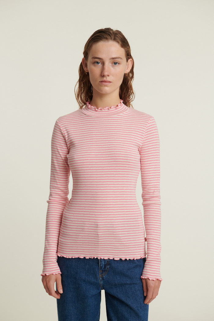 Basic Apparel Silma High Neck T-shirts 773 Conch shell / birch