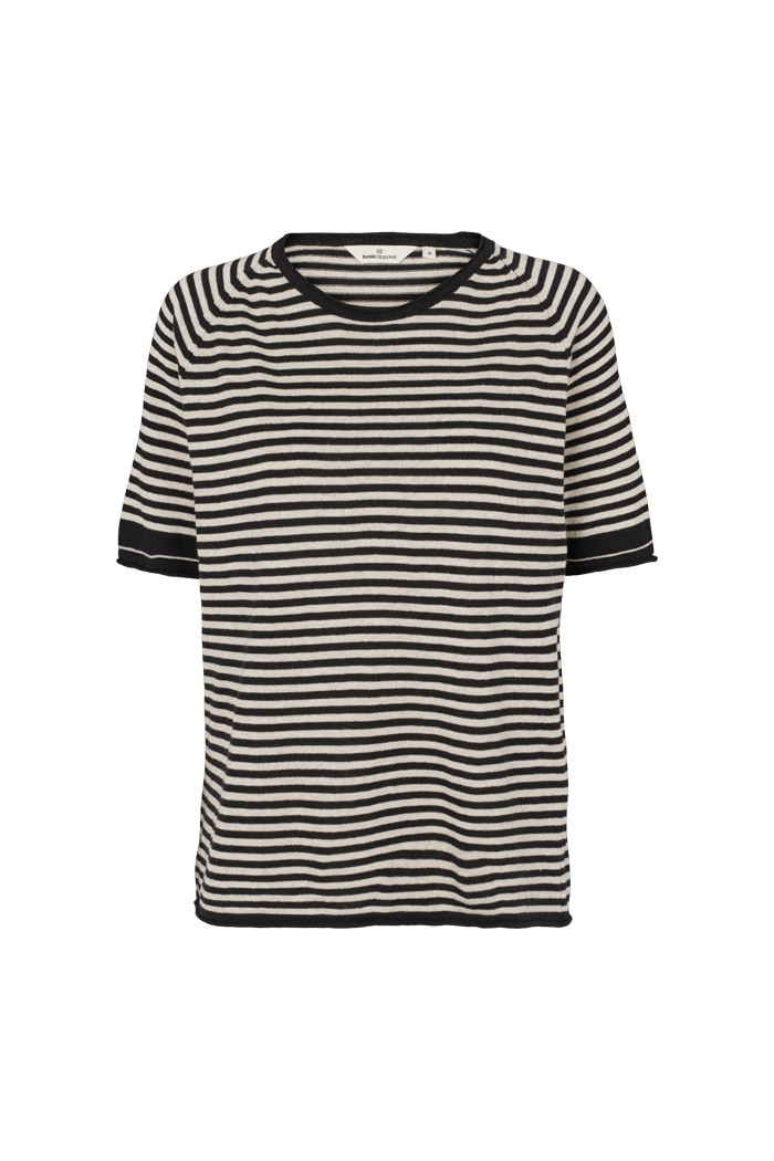 Basic Apparel Soya SS Mini Stripe Sweaters 427 Whisper White/Black