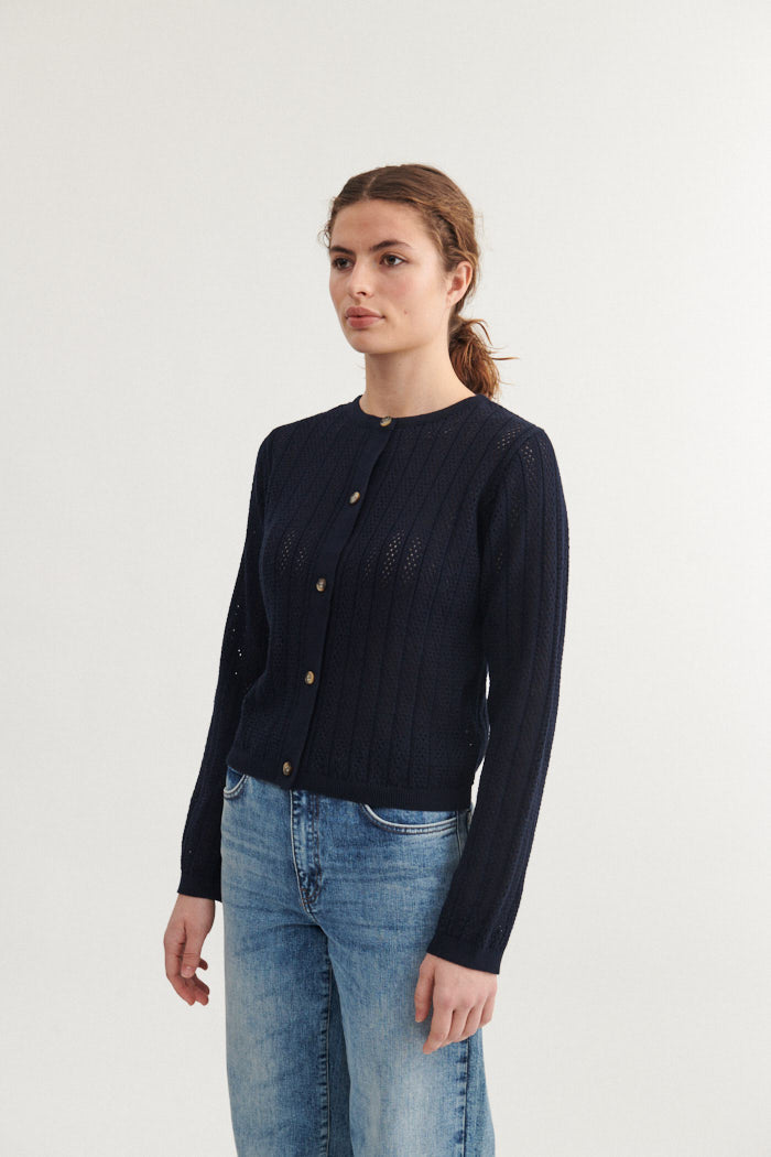 Basic Apparel Tricia Cardigan Sweaters 606 Sky Captain