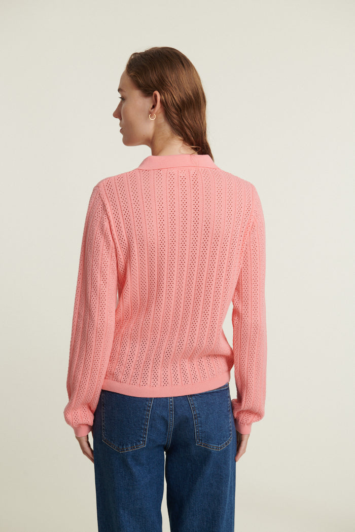 Basic Apparel Tricia LS Polo Sweaters 760 Conch Shell