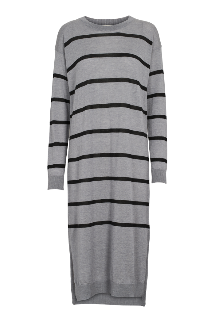 Basic Apparel Vera Long Dress Dresses 635 Light Grey Melange / Black