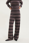 Vera Weite Hose - Braun meliert / Schwarz