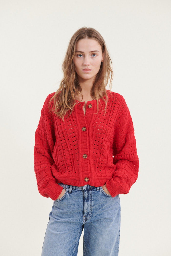 Basic Apparel Winie Cardigan Cardigans 278 High Risk Red