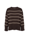 Winie O-neck Stripe - Chocolate / Birch