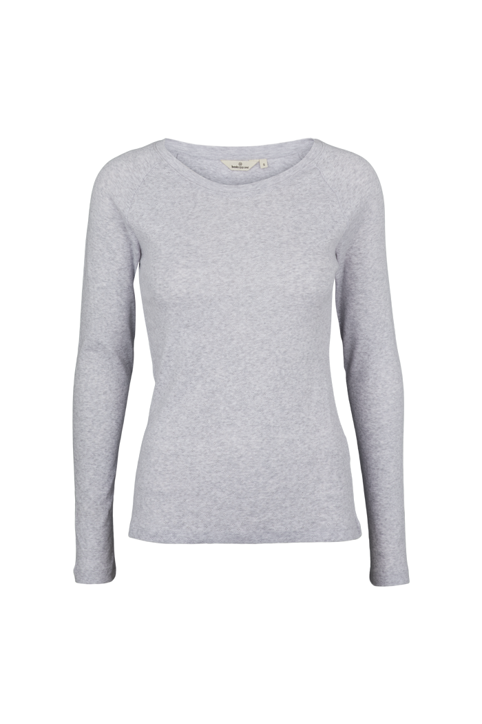 Basic Apparel Arense LS Tee T-shirts 318 Light Grey Mel.