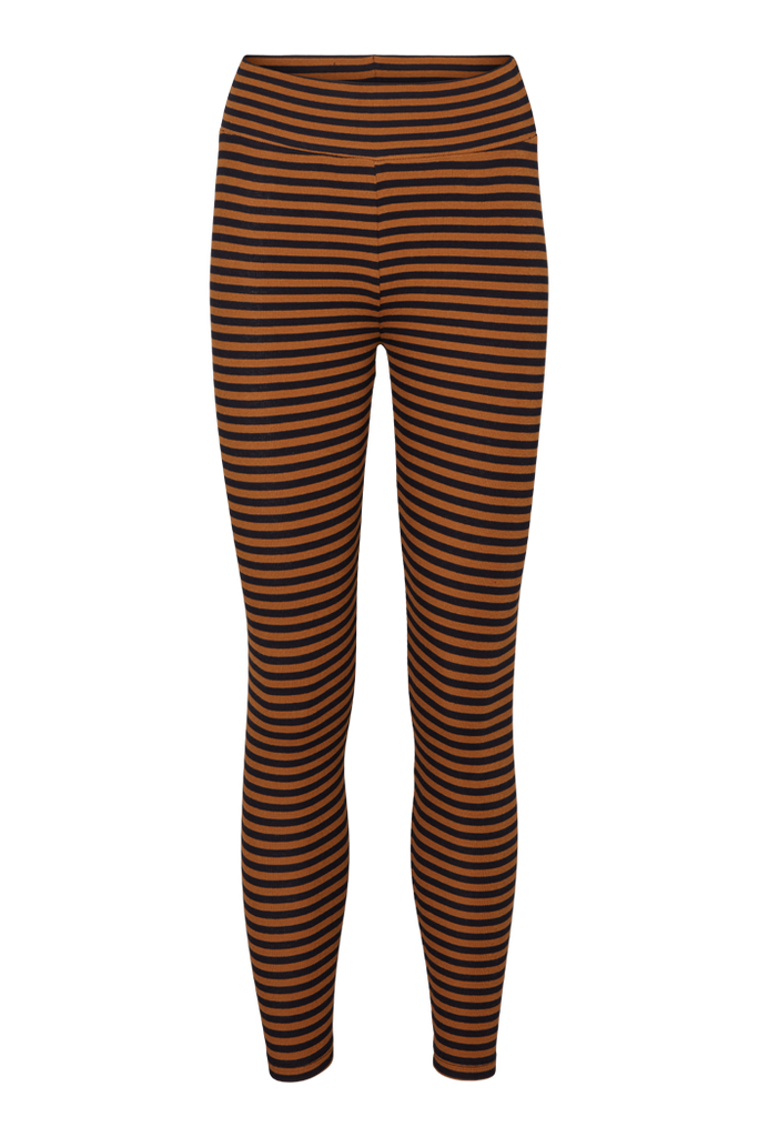 Ludmilla Tights Bronze Brown Black Stripe Basic Apparel International