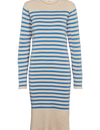 Sailor Stripe Knit Dress - Birch/Azure Blue